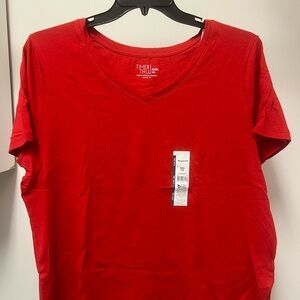 Time and Tru Scarlet V-Neck Top